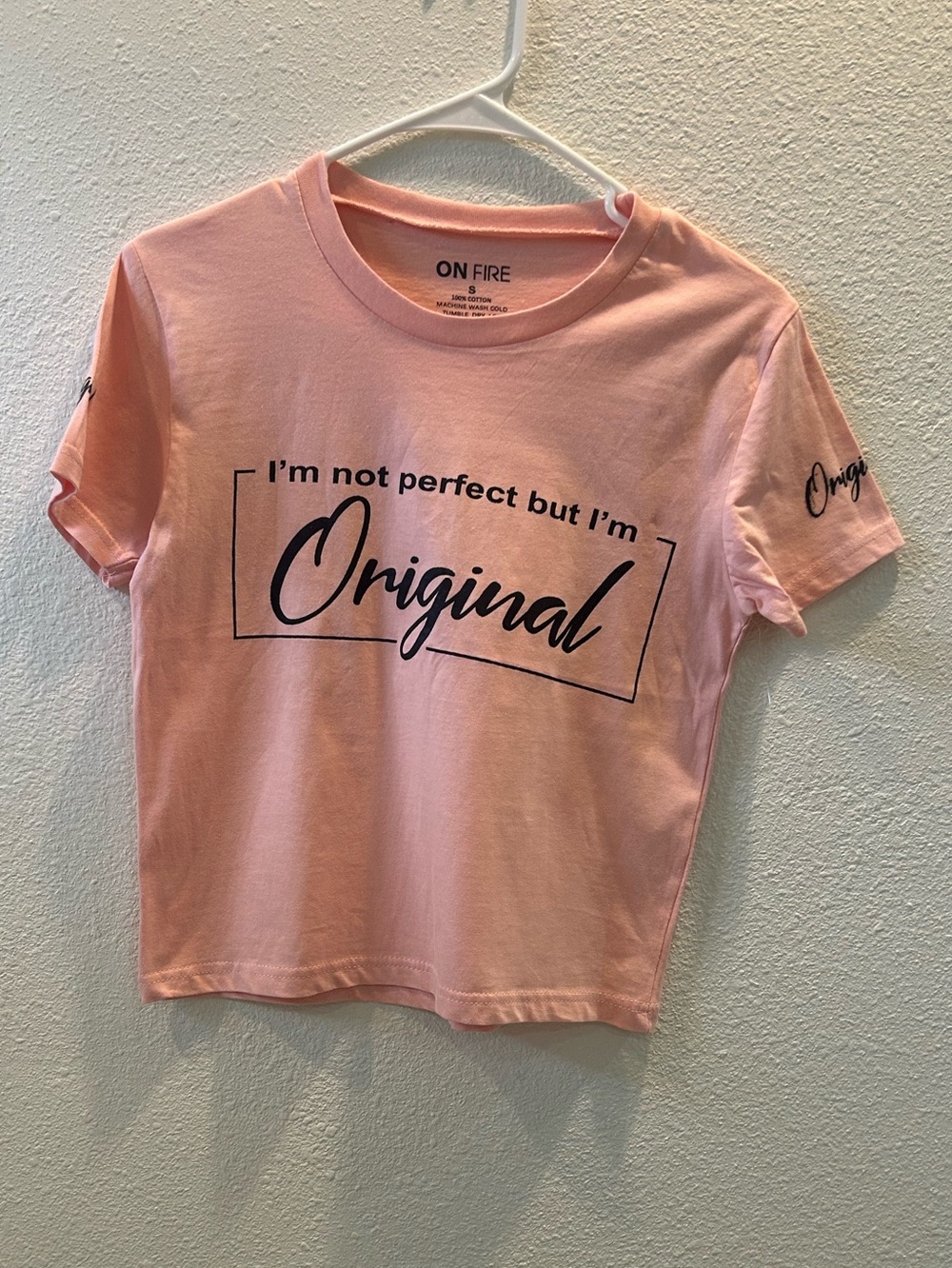 On Fire Pink 'Original' Short-Sleeve Crop Tee